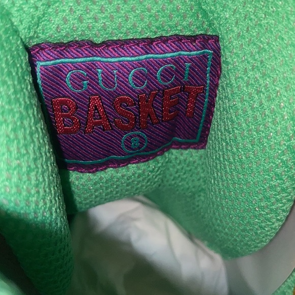 Gucci Basket Rubber-Trimmed Demetra High-Top Sneakers size 8 - Picture 6 of 7